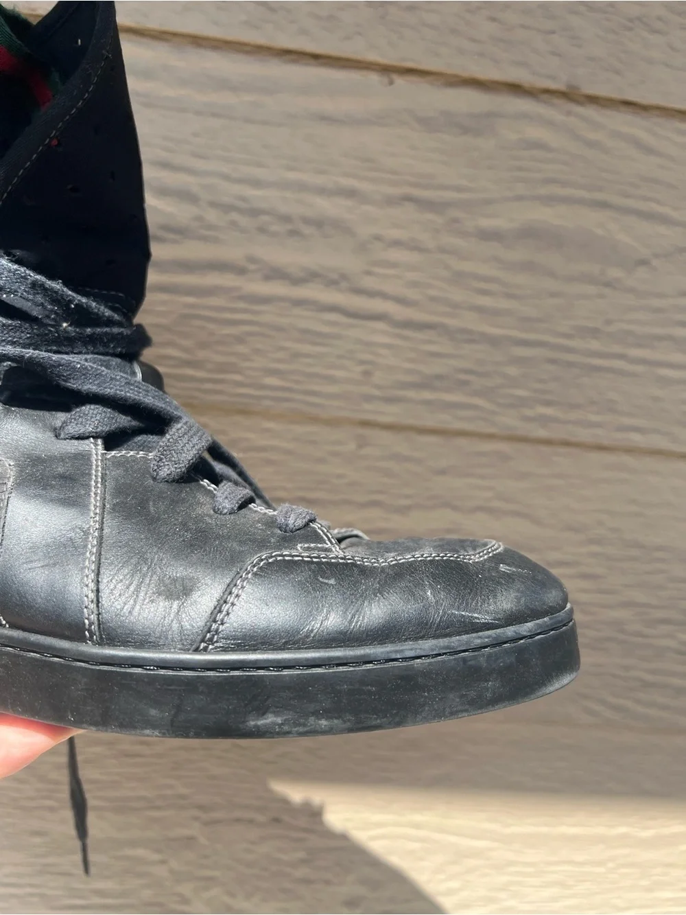Men's GUCCI  Black High-Top Fashion Sneakers